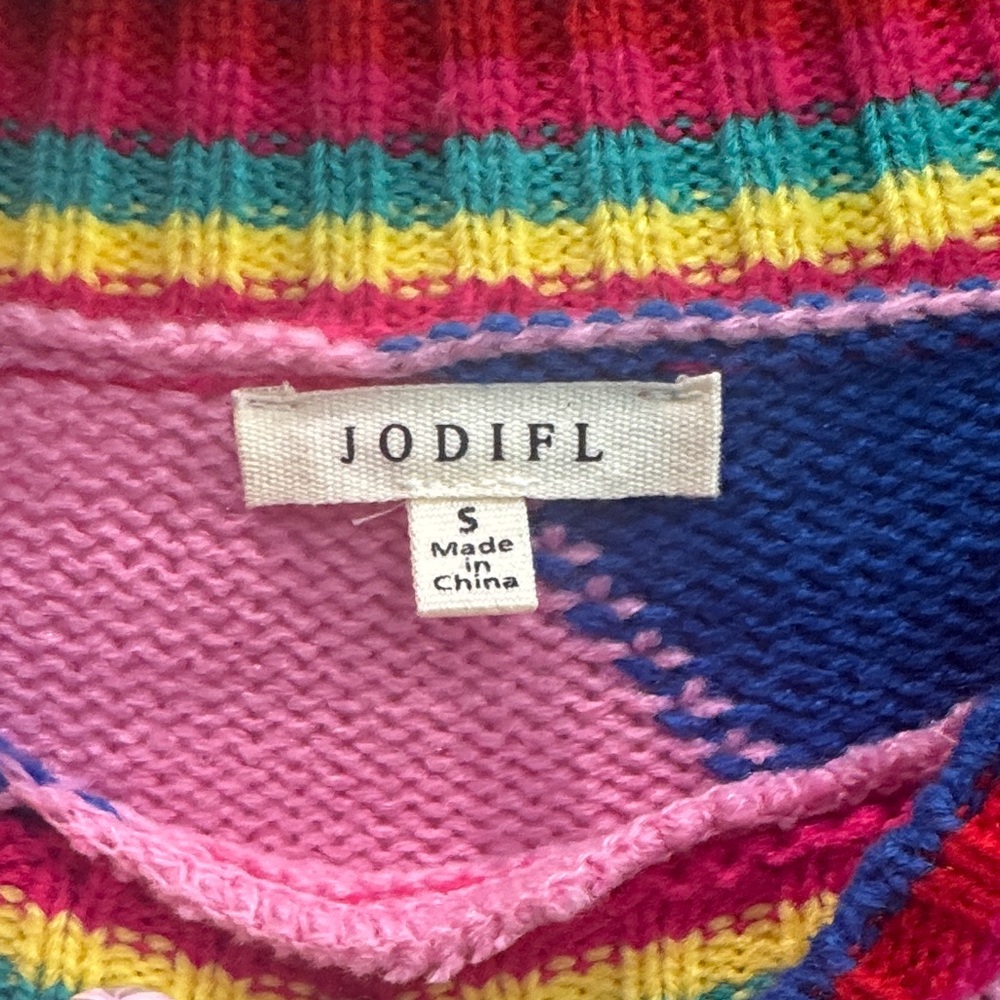 Fun Colorful Geometric Pattern Sweater - Picture 2 of 2
